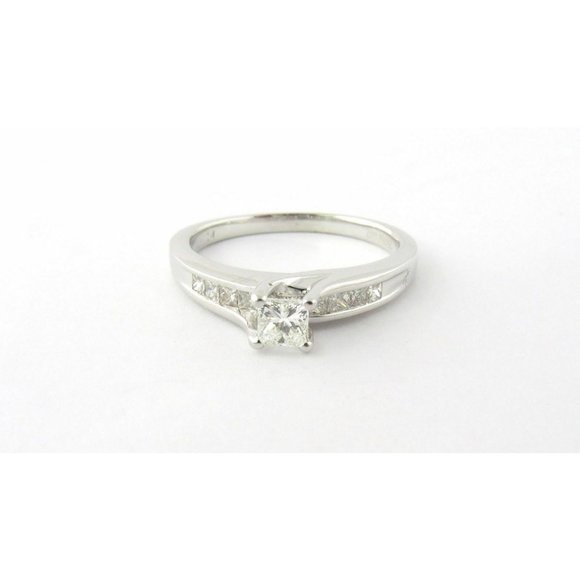 Princess Cut .32 Diamond 14K White Gold Ring .71ct total EGL Cert #7176 - Picture 1 of 9